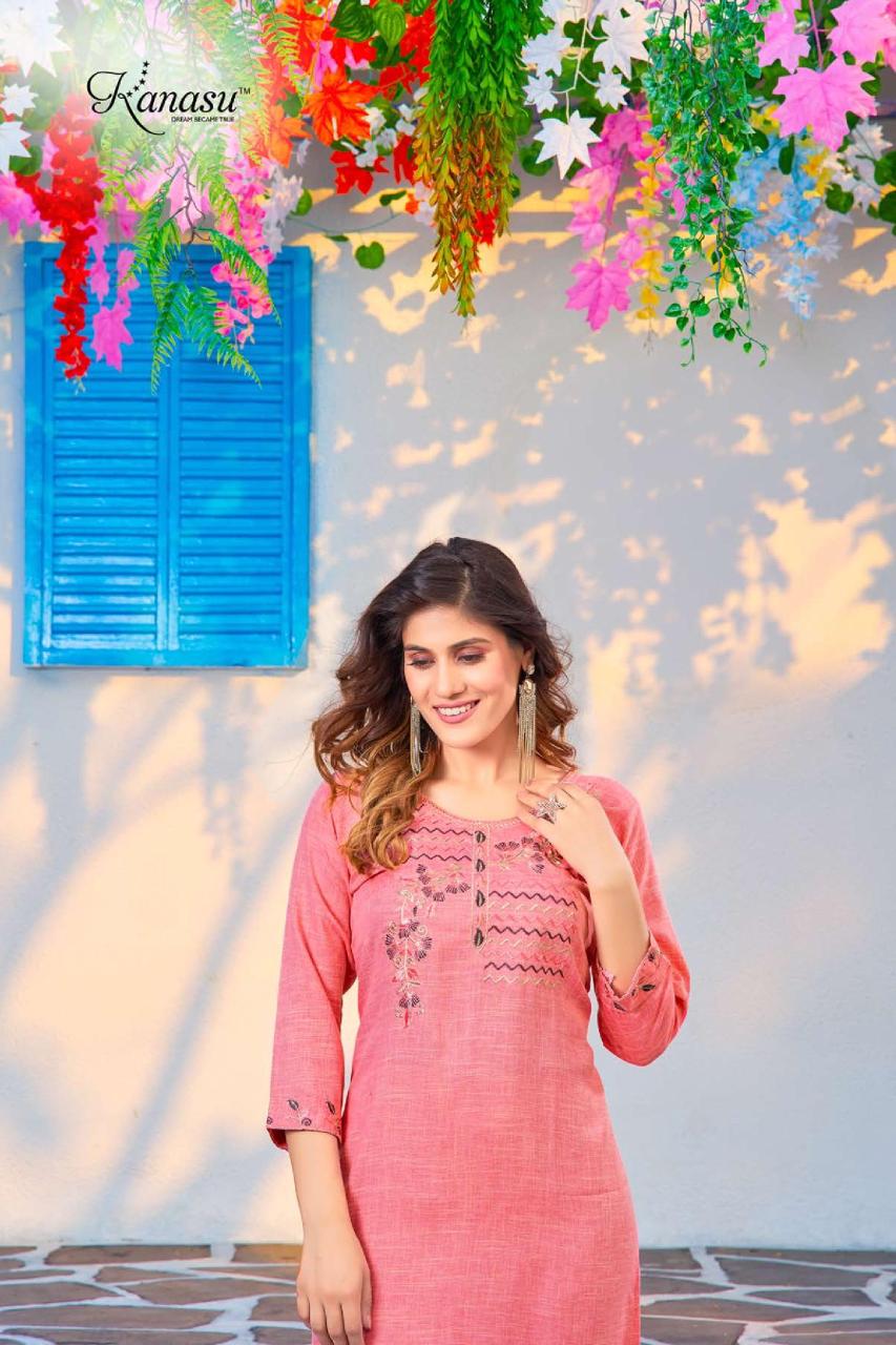 Kanasu Lotus Vol 2 Blueberry Rayon Kurtis Catalog
